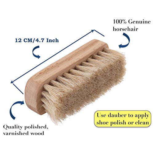 Lify Horsehair Shine Shoes Brush kit Polish Dauber Applicators- A Combo of Shoe Shine Brush (1 Piece) & Applicator Brush (1 (Piece) Brown - Image 3