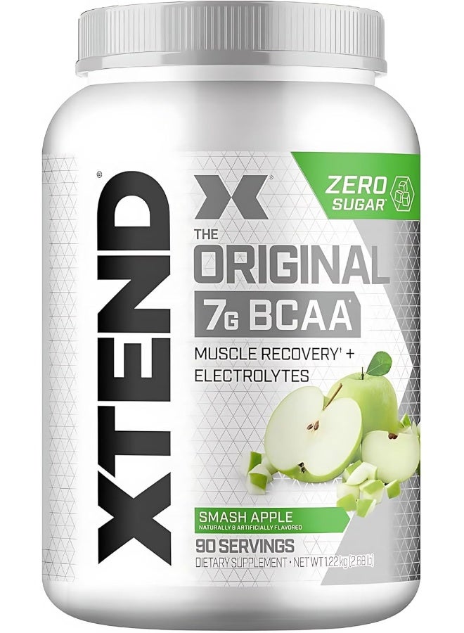 XTEND Original BCAA Powder Zero Sugar With Electrolytes for Hydration & Muscle Repair, Post-Workout Supplement, Smash Apple Flavor - 90 Servings - Image 1
