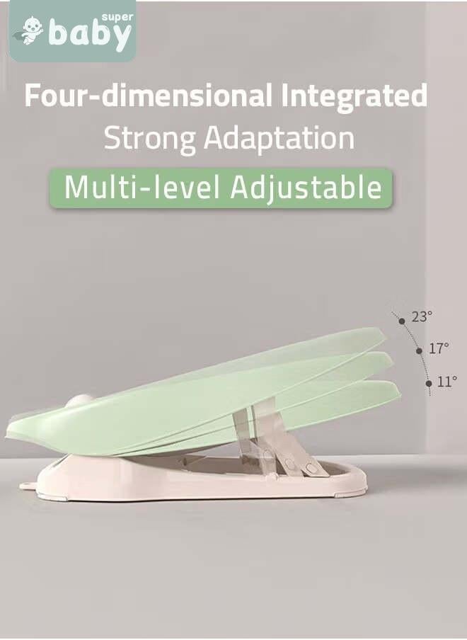 سوبر بيبي كرسي استحمام للأطفال قابل للطي من ببيو مع حمام للأطفال وغسل الشعر وكوب الشامبو وكرسي استحمام للرضع لحديثي الولادة إلى الأطفال الصغار داعم للاستحمام للاستخدام في المغسلة أو حوض الاستحمام يتضمن 3 أوضاع - Image 4