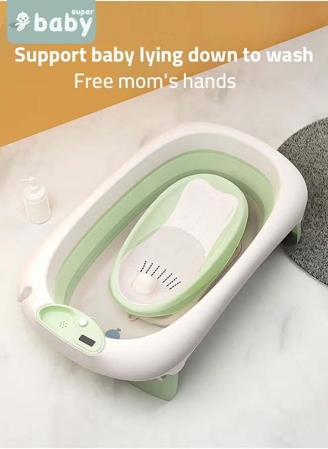سوبر بيبي كرسي استحمام للأطفال قابل للطي من ببيو مع حمام للأطفال وغسل الشعر وكوب الشامبو وكرسي استحمام للرضع لحديثي الولادة إلى الأطفال الصغار داعم للاستحمام للاستخدام في المغسلة أو حوض الاستحمام يتضمن 3 أوضاع - Image 2