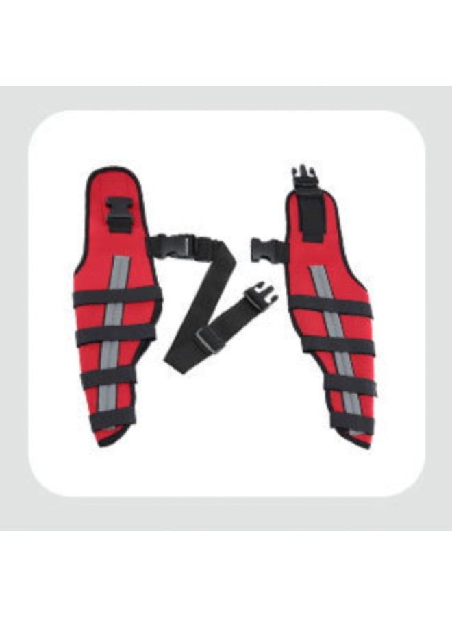 Dog Knee Brace Adjustable Dog Double Rear Leg Brace with Metal Hinged Flexible Support and Reflective Seat Belts Dog Acl Brace Hind Leg, Red - Image 2