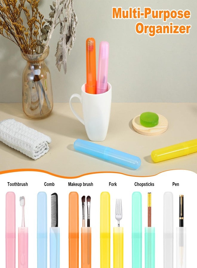 xozeooeu 60 PCS Travel Toothbrush Holders, Bulk Plastic Toothbrush Case Cover with Ventilation Holes, Portable Dust-Proof Toothbrushes Storage for Travel, Home, Camping - 6 Assorted Colors - Image 3