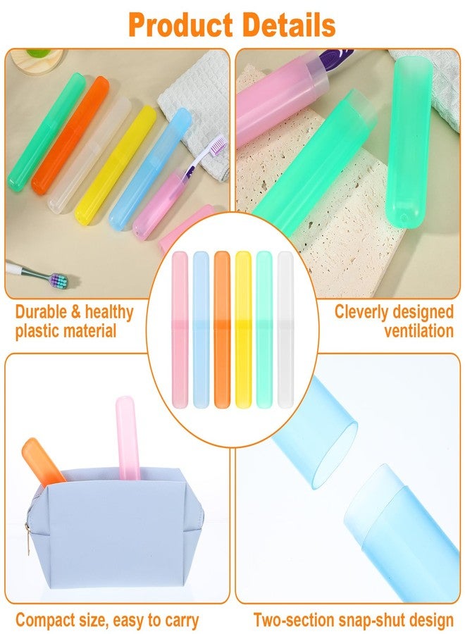 xozeooeu 60 PCS Travel Toothbrush Holders, Bulk Plastic Toothbrush Case Cover with Ventilation Holes, Portable Dust-Proof Toothbrushes Storage for Travel, Home, Camping - 6 Assorted Colors - Image 4