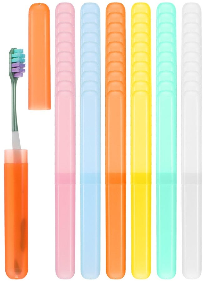 xozeooeu 60 PCS Travel Toothbrush Holders, Bulk Plastic Toothbrush Case Cover with Ventilation Holes, Portable Dust-Proof Toothbrushes Storage for Travel, Home, Camping - 6 Assorted Colors - Image 1