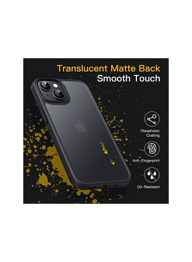 Jetech Matte Case for iPhone 14 Plus 6.7-Inch, Shockproof Military Grade Drop Protection, Frosted Translucent Back Phone Cover, Anti-Fingerprint (Black) - Image 4