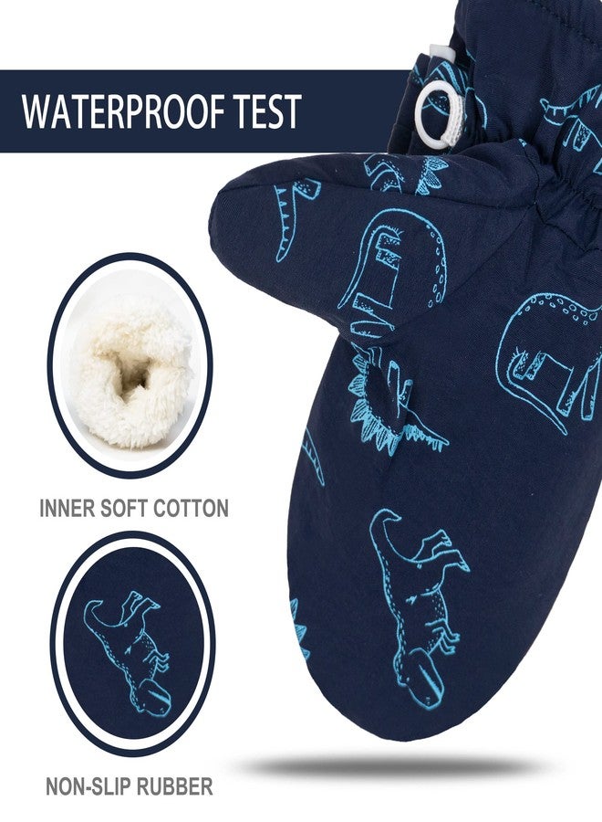 Fynnsure Toddler Mittens Lined Fleece Snow Gloves for Boys Girls Kids Winter Ski Gloves Baby Mittens Blue 2-4 Years - Image 2