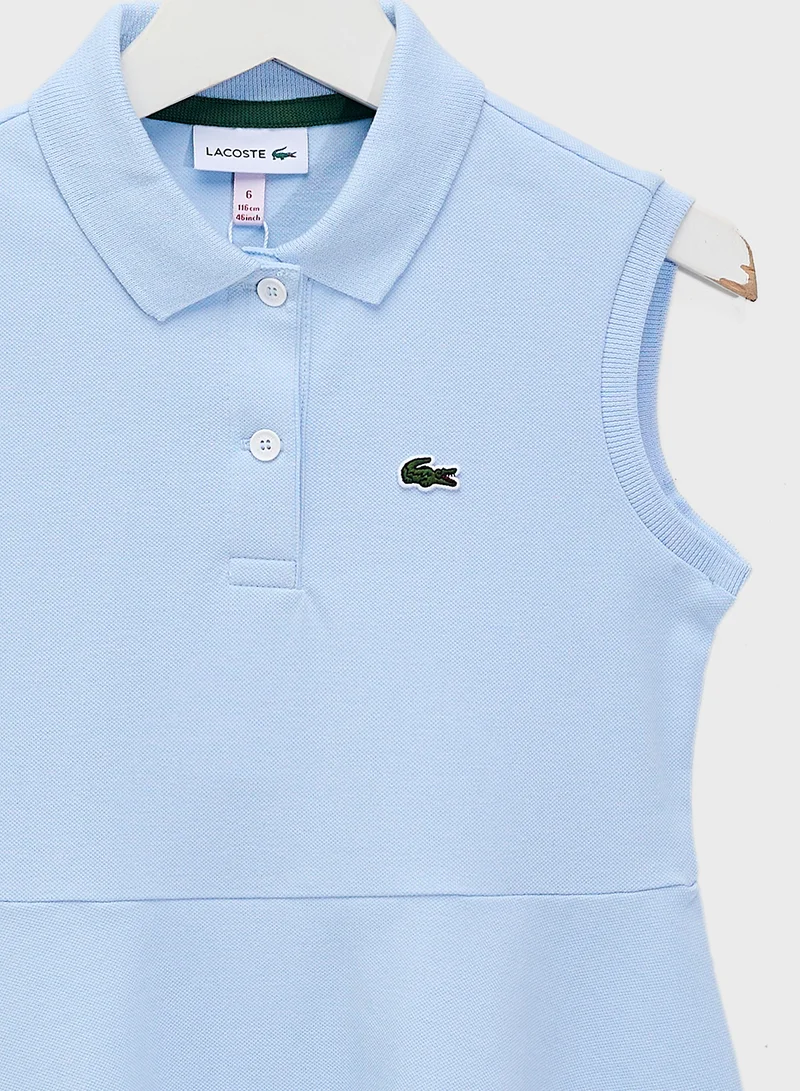 لاكوست Pale Blue Polo Dress
