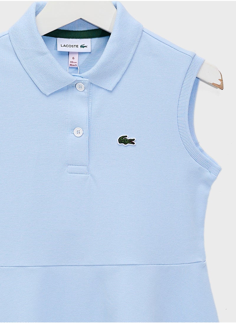LACOSTE - Kids Tiered Hem Dress - Image 1