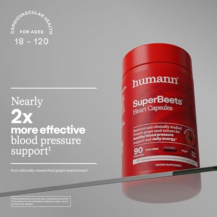 Humann SuperBeets Beet Root Capsules Quick Release 1000mg, Helps Support Nitric Oxide Production, Blood Pressure, Heart Health, Contains Non-GMO Beetroot Powder, Studied Antioxidants 90 Count - Image 4