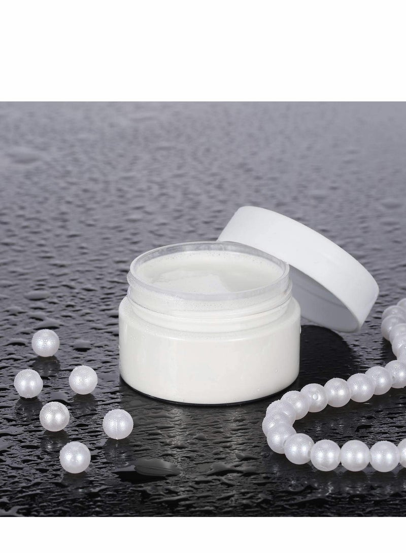 KASTWAVE 6 عبوات 2 أونصة من الجرار البلاستيكية الدائرية الشفافة المقاومة للتسرب مع أغطية بيضاء للسفر التخزين لمستحضرات التجميل، ظلال العين، الأظافر، المسحوق، الطلاء، المجوهرات (2 أونصة) - Image 4