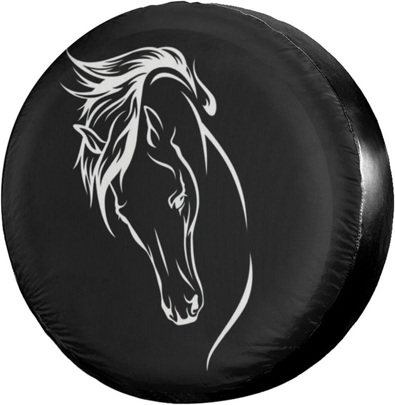 Foruidea Horse Head Spare Tire Cover Dust-Proof Wheel Tire Cover Fit Trailer, RV, SUV and Many Vehicle 15 Inch - Image 1