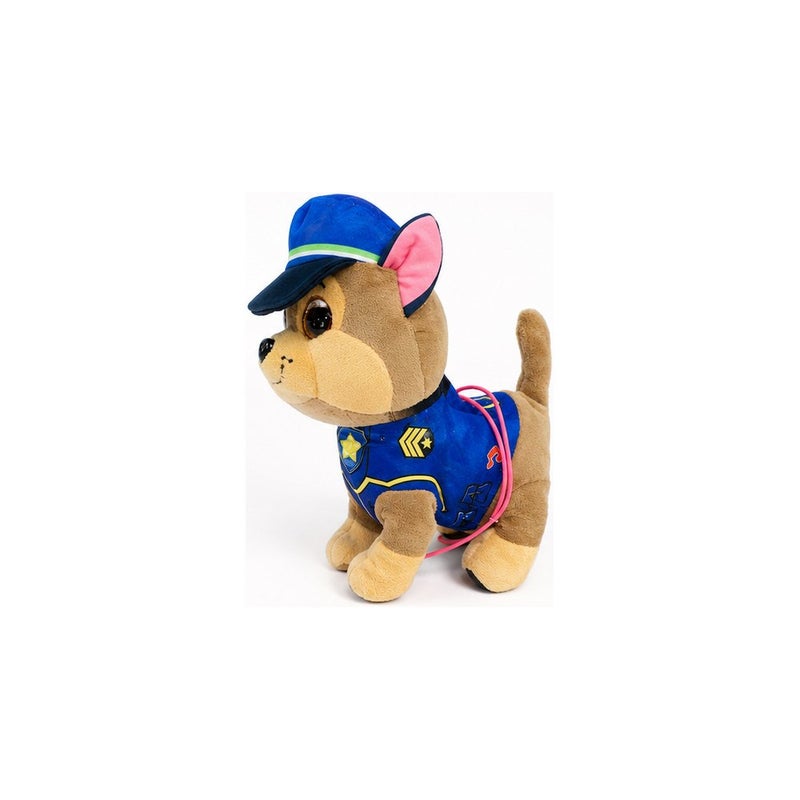 وقت التدليل | لعبة كلب المشي التفاعلية من PlushPet مع مقود، جرو تشيهواهوا بزي الشرطة للأطفال - Image 1