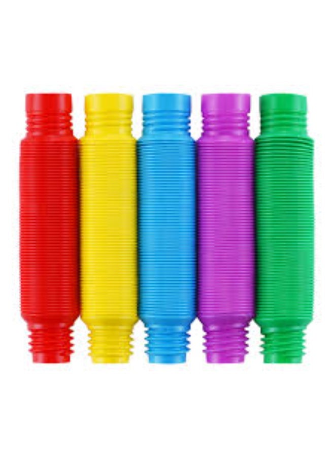 Pack of 6 Colorful Stretchy Tubes - Sensory Fidget Toys for Kids and Adults - Rainbow Pop Tubes - Image 5