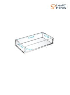 SMARTPOINTS Acrylic Napkin Holder Tray,8mm Thick Acrylic Guest Towel Holder 8.5x4 inches, Crystal Clear Table Cocktail Napkin Holder for Bathroom, Restaurant, Office, Commercial, Kitchen, Party  - Image 2