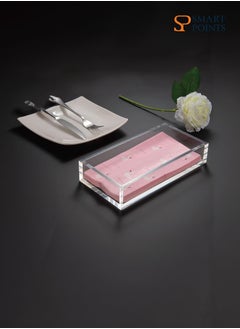 SMARTPOINTS Acrylic Napkin Holder Tray,8mm Thick Acrylic Guest Towel Holder 8.5x4 inches, Crystal Clear Table Cocktail Napkin Holder for Bathroom, Restaurant, Office, Commercial, Kitchen, Party  - Image 5