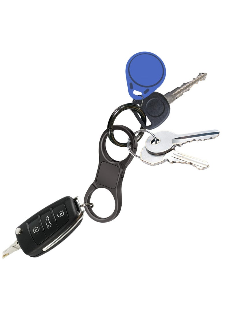 Key-Chain with Quick-Release Spring Clip Keyrings - Heavy Duty Car Keychain for Men or Women for Most Car Keys Embedded in PU Leather, 2.8 * 1.1 Inch Black - Image 3