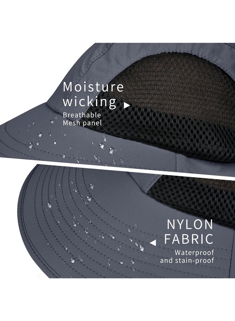 Generic Solar Fan Hat with Neck Flap, Wide Brim Sun Hat, UV Protective Hiking Fishing Hats for Women&Men - Image 4