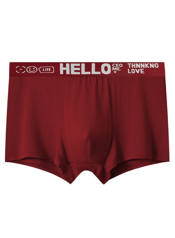 HELLO 4-piece cotton men's underwear, men's flat angle low waist underwear, breathable and soft flat angle underwear, plus size men's comfortable underwear, high elasticity casual shorts (2xl, 3xl, 4xl) - Image 2