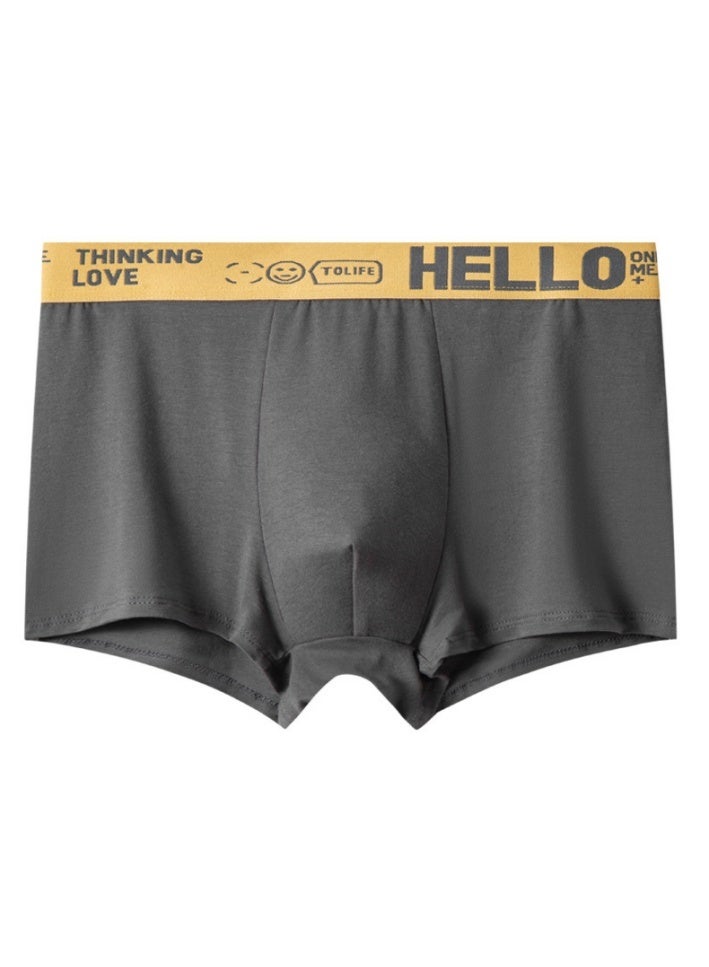 HELLO 4-piece cotton men's underwear, men's flat angle low waist underwear, breathable and soft flat angle underwear, plus size men's comfortable underwear, high elasticity casual shorts (2xl, 3xl, 4xl) - Image 3