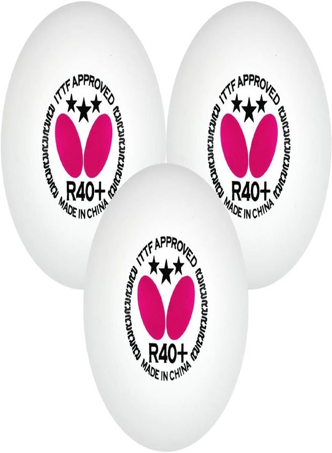 BUTTERFLY 3-Star R40 Table Tennis Balls – Set of 3 for Training & Casual Play - Image 3