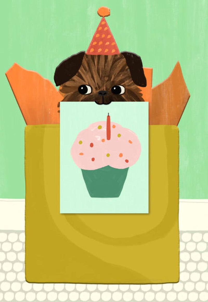 Hallmark Birthday Card (Dog with Cupcake) - Image 1