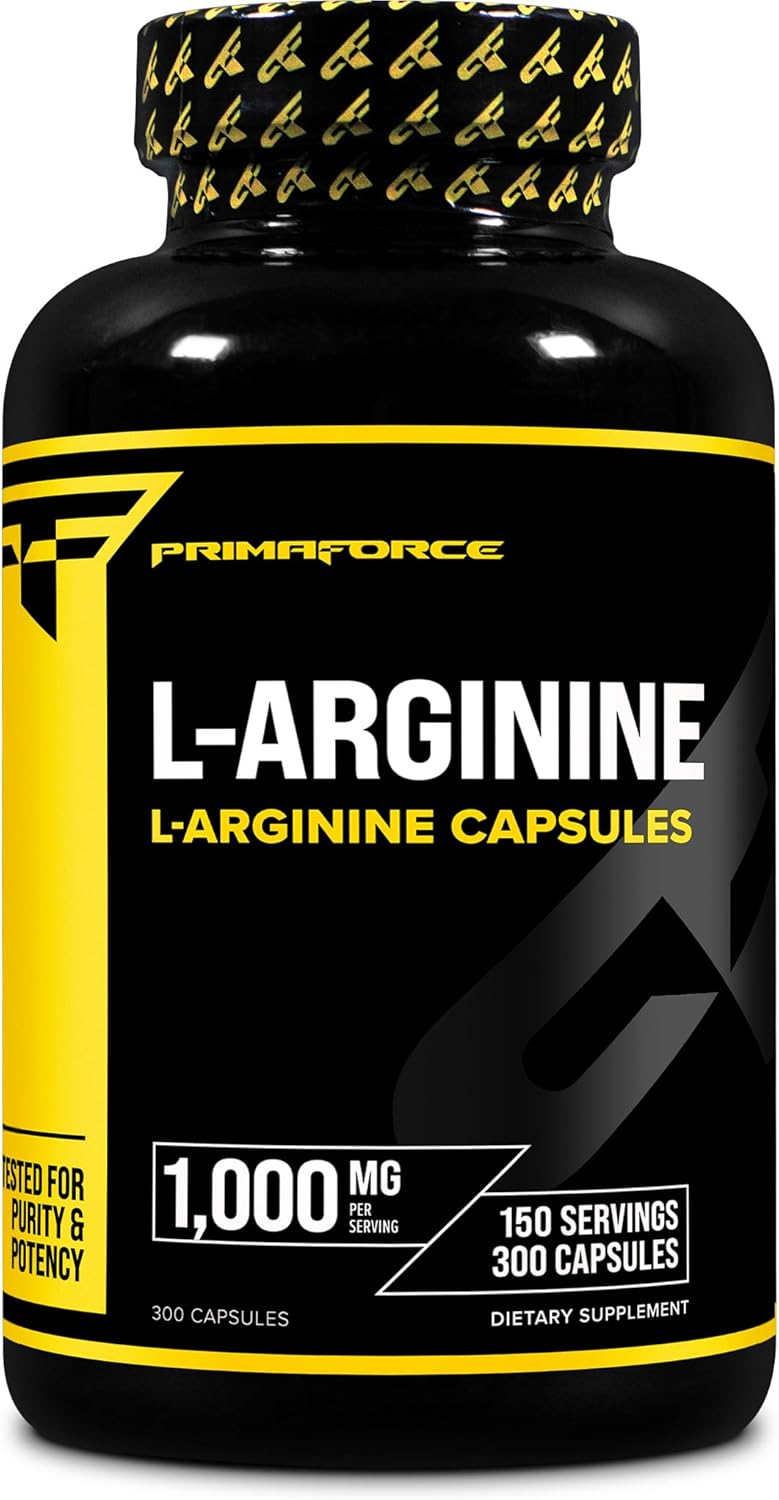 Primaforce LArginine 300 Capsules 150 Servings  1000 mg LArginine Per Serving  Extra Strength Amino Acid Supplement for Men and Women  Gluten Free NonGMO - Image 1
