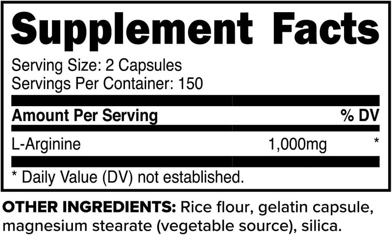Primaforce LArginine 300 Capsules 150 Servings  1000 mg LArginine Per Serving  Extra Strength Amino Acid Supplement for Men and Women  Gluten Free NonGMO - Image 2
