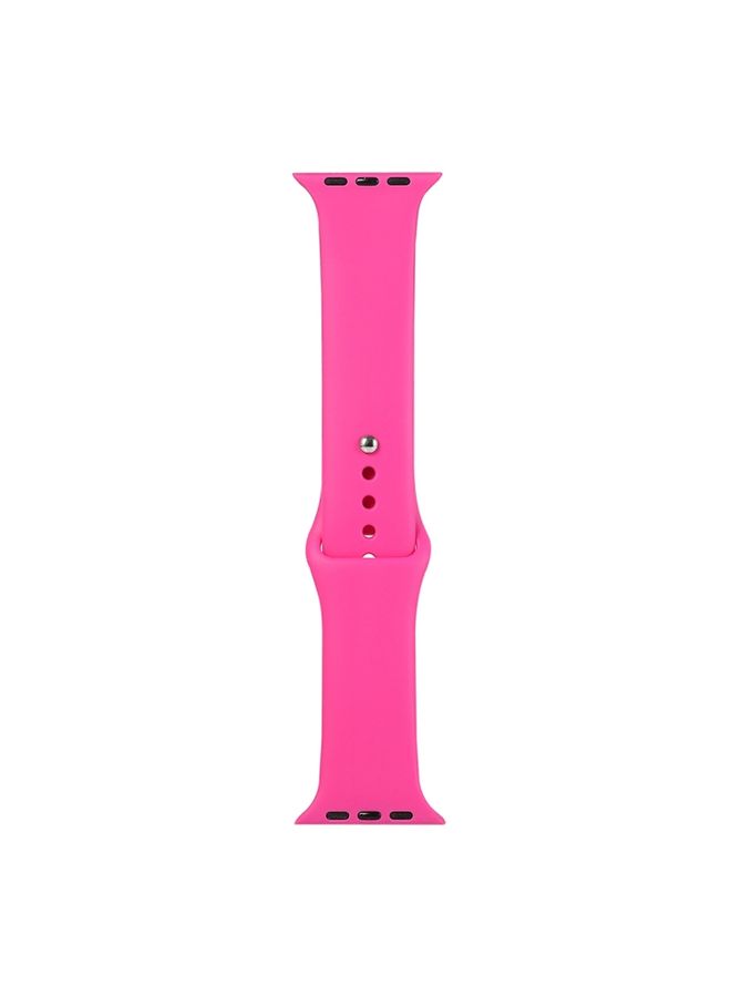 Replacement Strap For Apple Watch Ultra 49mm&Watch Ultra 2 49mm / Series 9&8&7 45mm / SE 3&SE 2&6&SE&5&4 44mm / 3&2&1 42mm Silicone Watch Band, Short Section Female Barbie Pink 