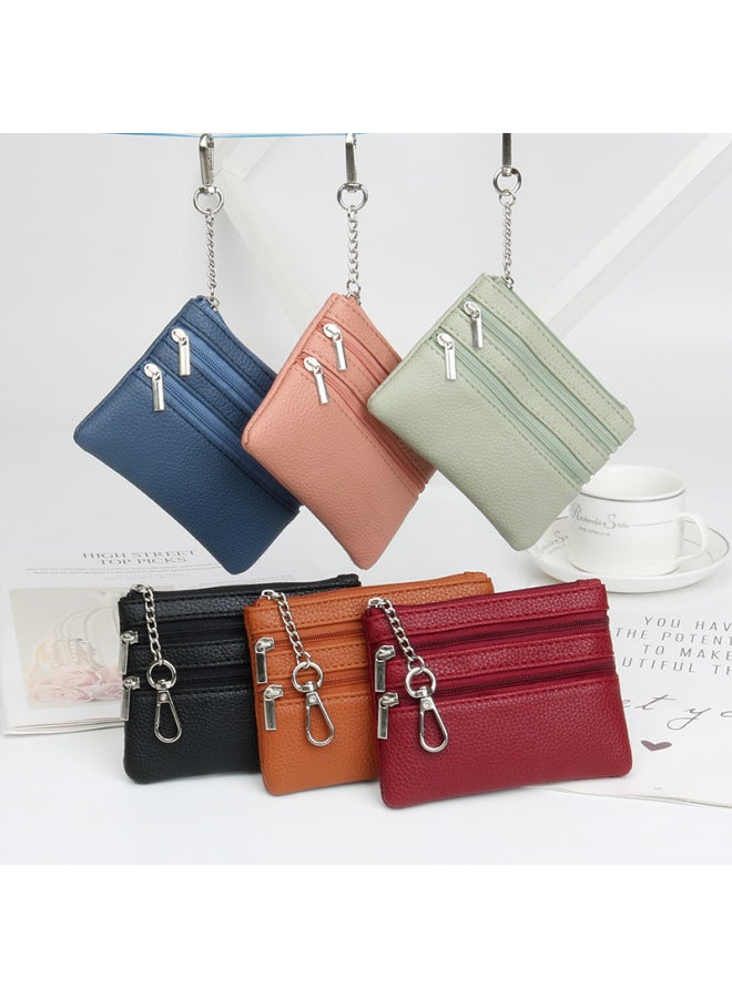 Fashion Key Bag Zipper Bag Women's Small Card Bag Pendant Mini Coin Purse Coin Bag Short Small Wallet-Color:Fantasy Green - Image 2