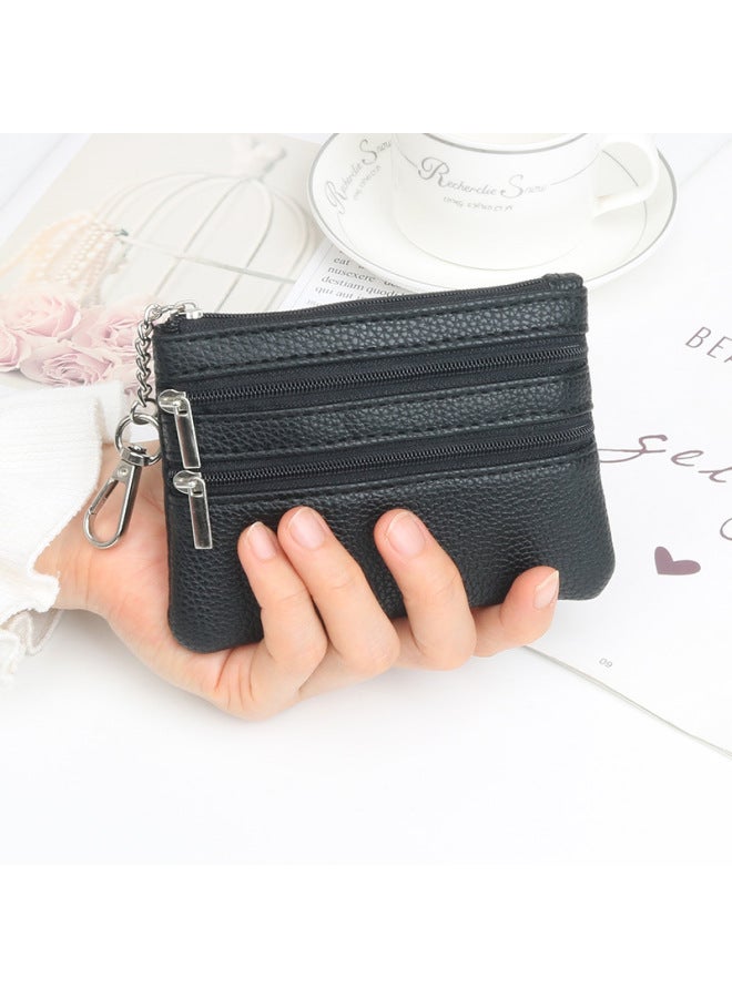 Fashion Key Bag Zipper Bag Women's Small Card Bag Pendant Mini Coin Purse Coin Bag Short Small Wallet-Color:Fantasy Green - Image 3