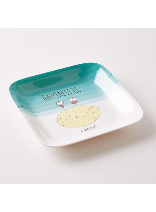 هابينيس صحن مربع مطبوع 17 سم - Image 4