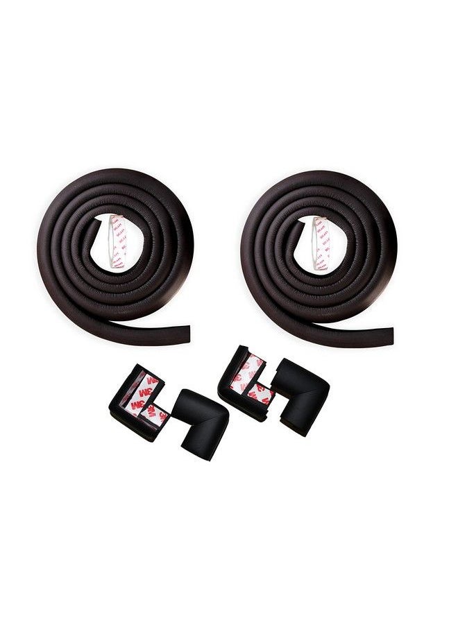The Little Lookers - Baby Proofing 2 Metre L Shaped Edge Guards Roll ; Child Safety Edge Protectors ; Safety Accessories For Babies;Kids;Children (Black 2 Proofing & 4 Corner Guard) - Image 1