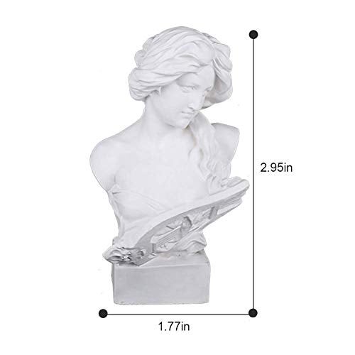 picaru Resin Bust Statue 2.95 Inch Plaster Figurines Mini Home Decoration Sculpture White for Art Hobbyist-Artemis, Home Decoration - Image 4