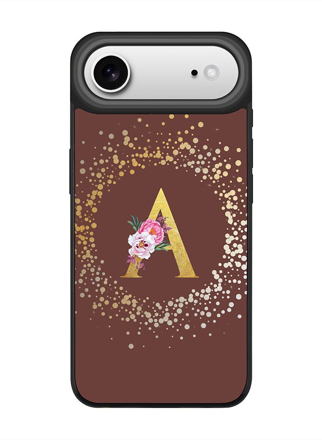 Stylizedd iPhone Air Case, [Compatible with MagSafe] Slim Magnetic cover Phone Case iPhone Air -Custom Monogram Floral - A  (Brown ) - Image 1