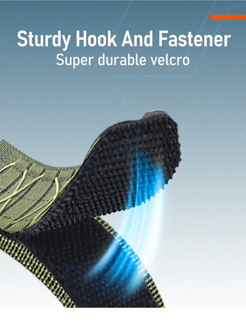 Moxedo حزام رياضي متين من Moxedo Tactical مصنوع من النايلون المضفر القابل للتنفس ومتوافق مع سوار Apple Watch Series 8,7,6,5,4,3,2,1,SE Ultra Military Woven Loop Design مقاس 44 مم و45 مم و49 مم (أخضر عسكري) - Image 3