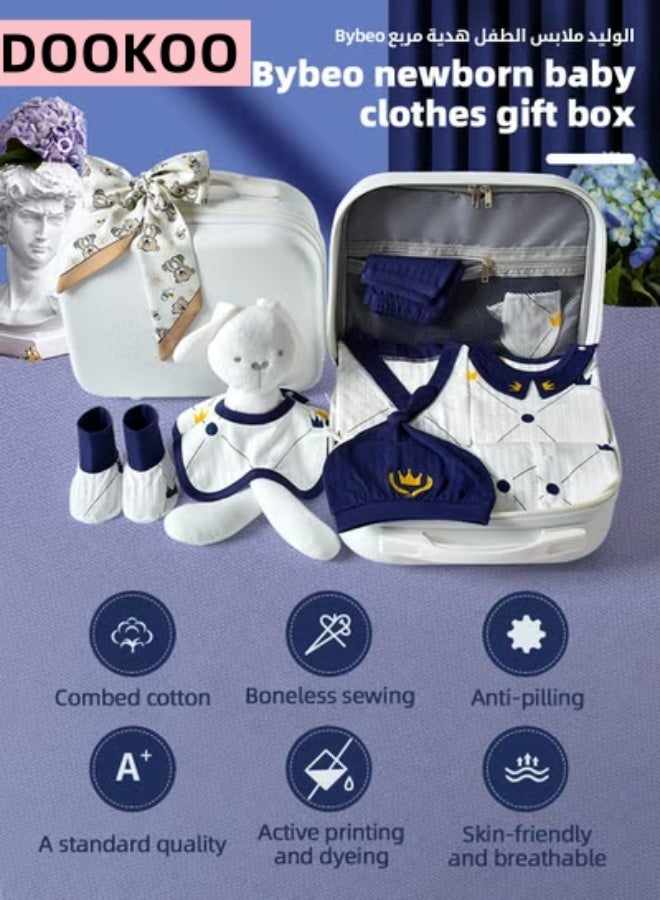 DOOKOO 23PCS Newborn Baby Gifts Set, Newborn Layette Gift Set, Baby Clothes Accessories, Infant Essential Set with Beautifully Suitcase for Boys and Girls, Premium Cotton, for Spring Summer Autumn Winter - Image 2
