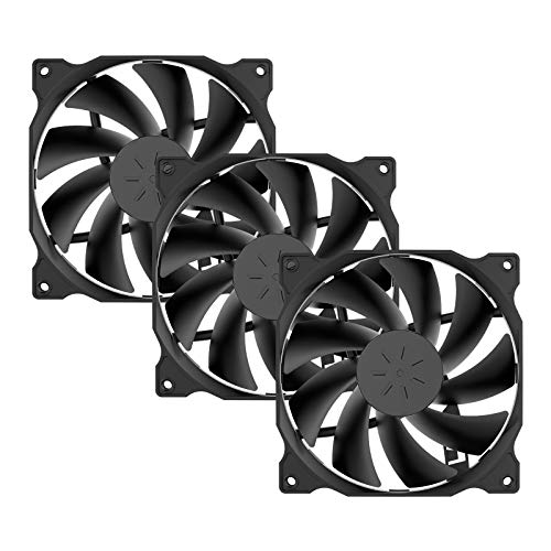 uphere 3-Pack Long Life Computer Case Fan 120mm Cooling Case Fan for Computer Cases Cooling,12BK3-3 - Image 1