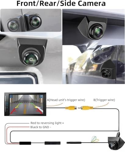 EPRONIC HD Backup/Front/Side View Camera HD 720P Reverse Rear Cam Metal Shell, 360°Rotatable Adjustable View Cam for Car,Truck,SUV, RV, Trailer,Van, Pickup(Black) - Image 4