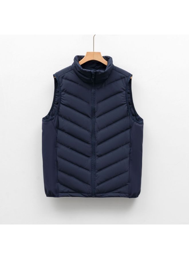 Down New National Standard Men's And Women's Down Vest Stand Collar Waistcoat Men's Down Jacket Sleeveless Casual Autumn Winter Style - Image 1