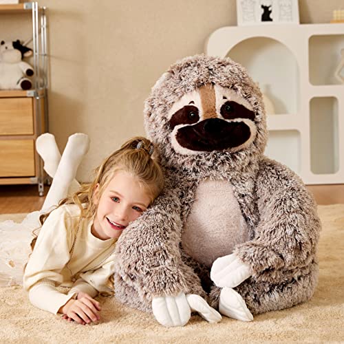 EARTHSOUND Giant Sloth Stuffed Animal Plush Toy30 Large Jumbo Cute Soft ToysBig Size Huge Fluffy Plushy Oversized Fat PlushieGifts for Kids Girlfriend Children 30 inches Brown - Image 5
