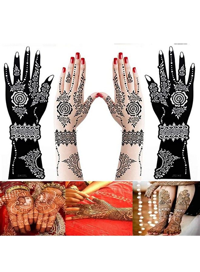 ivana's Premium Collection Large Heena Mehandi Tatto Stencil Set ; Full Hand Arabian Design ; Arabian Collection Hand Forearm Body Paint ; Body Art ; Heena Temporary Tatto For Girls & Women (Fd15) - Image 1