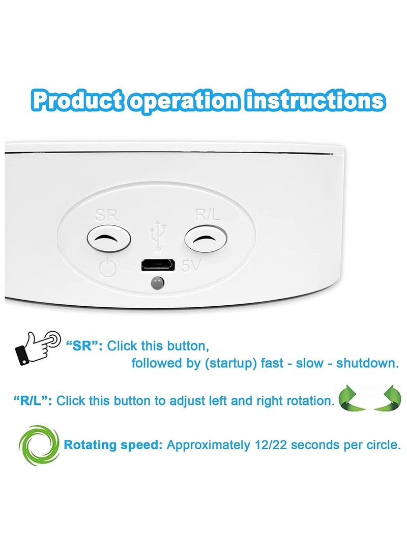 Captaintech Motorized Rotating Display Stand, Electric Turntable with USB Power Cable, Rotating Display Stand with rechargeable battery, 360 Degree Rotating Turntable for Photography Products Shows - Image 3