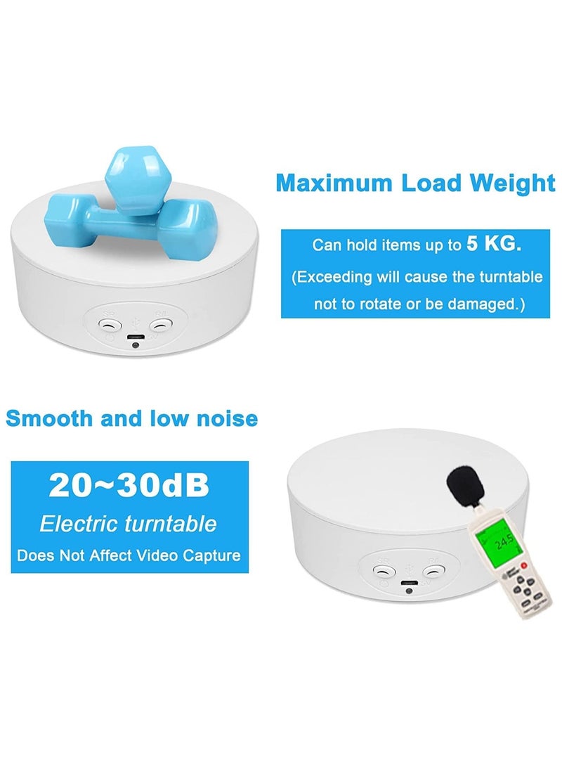 Captaintech Motorized Rotating Display Stand, Electric Turntable with USB Power Cable, Rotating Display Stand with rechargeable battery, 360 Degree Rotating Turntable for Photography Products Shows - Image 4