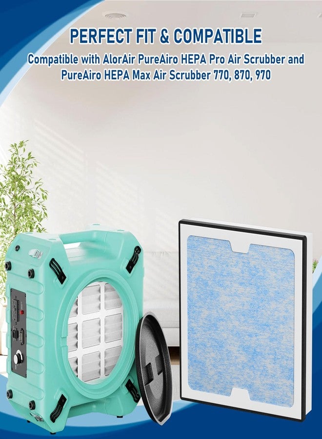 Fizerneer 2-in-1 HEPA Activated Carbon Filter Replacement Set Compatible with AlorAir PureAiro HEPA Pro/PureAiro HEPA Max Air Scrubber 770, 870, 970, 2 Pack - Image 4