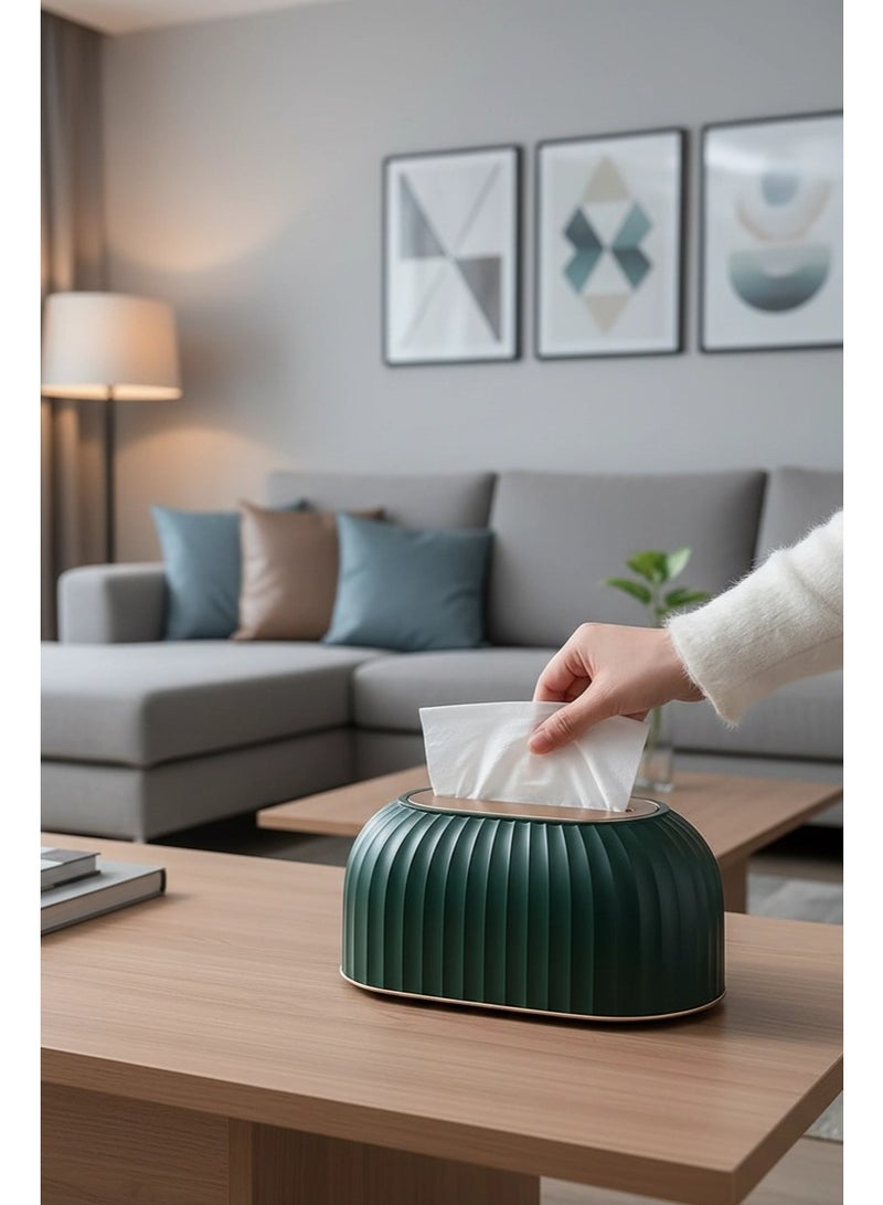 Tissue Cover Rectangle Tissue Box Cover with spring lift Holder Tissue Dispenser for Home Bathroom Bedroom Dresser - Image 5