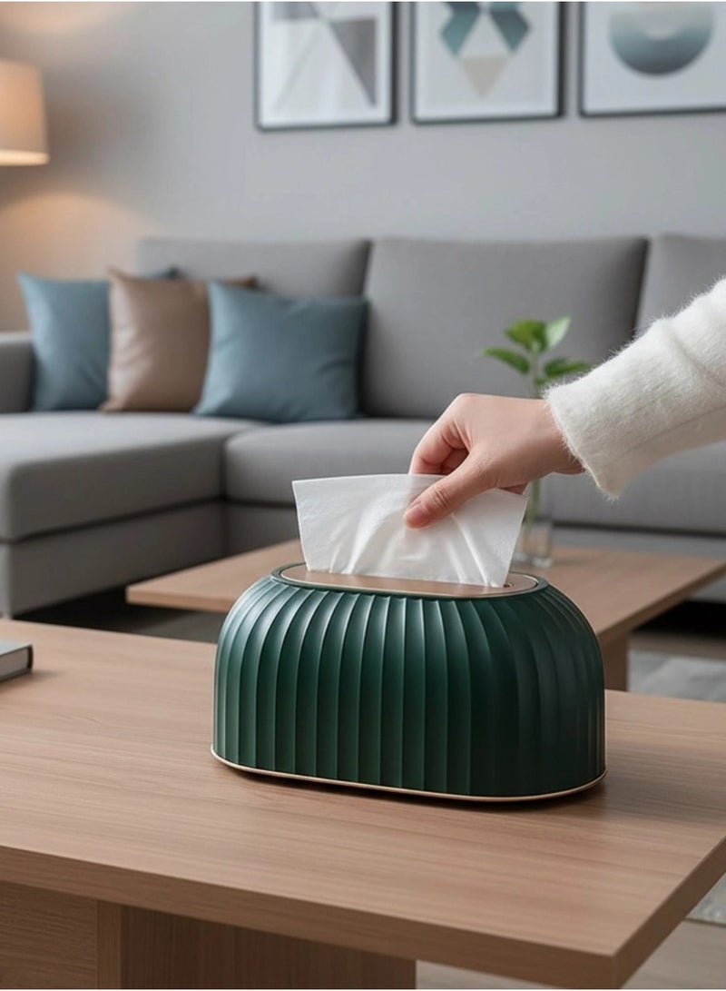 Tissue Cover Rectangle Tissue Box Cover with spring lift Holder Tissue Dispenser for Home Bathroom Bedroom Dresser - Image 1