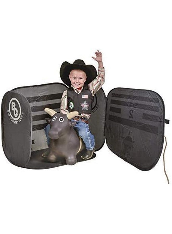Lil’ Bucker Bull & Pbr Bucking Chute Kids Toys Set Rodeo Ride On Toys For 18 Months To 3+ Years Inflatable Bouncy Animals For Toddlers With Pump