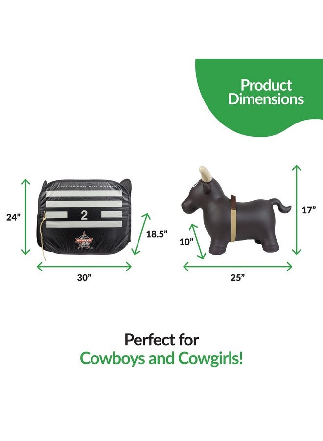 Lil’ Bucker Bull & Pbr Bucking Chute Kids Toys Set Rodeo Ride On Toys For 18 Months To 3+ Years Inflatable Bouncy Animals For Toddlers With Pump