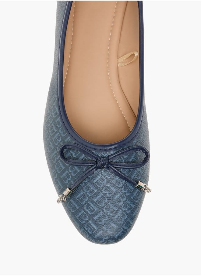 Flora Bella By Shoexpress Women Printed Slip-On Ballerina Shoes with Bow Detail  - Image 4