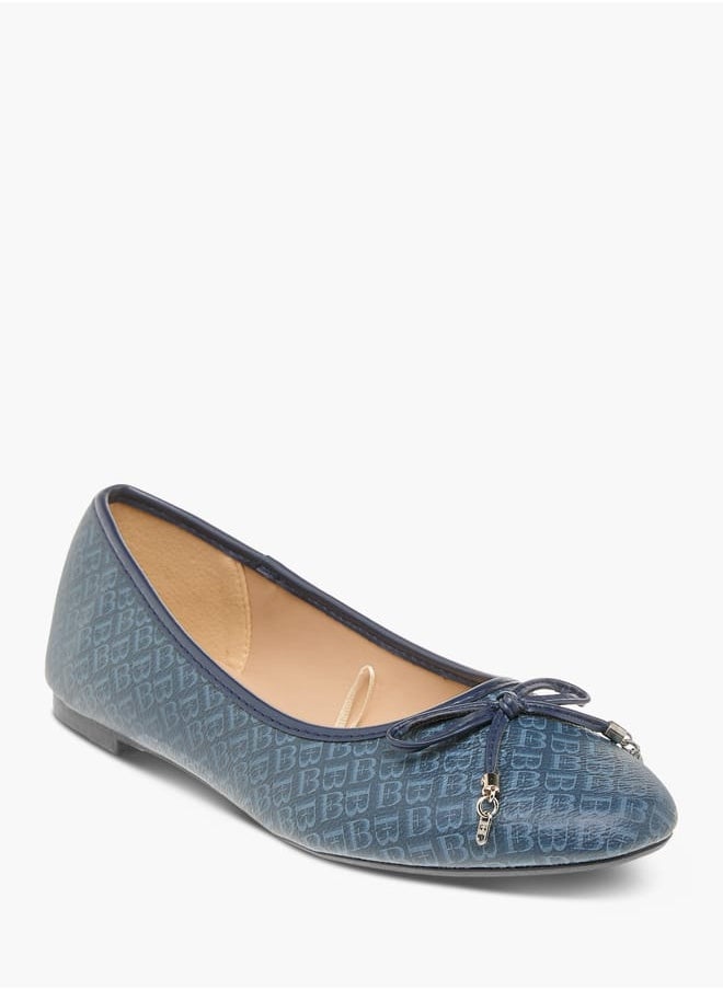 Flora Bella By Shoexpress Women Printed Slip-On Ballerina Shoes with Bow Detail  - Image 2